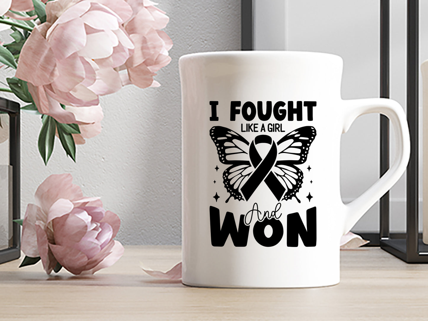 I Fought Like a Girl & Won - Breast Cancer SVG Cut File