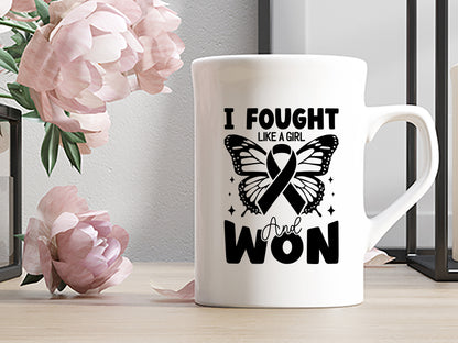 I Fought Like a Girl & Won - Breast Cancer SVG Cut File