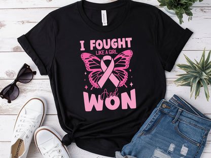 I Fought Like a Girl & Won - Breast Cancer SVG Cut File