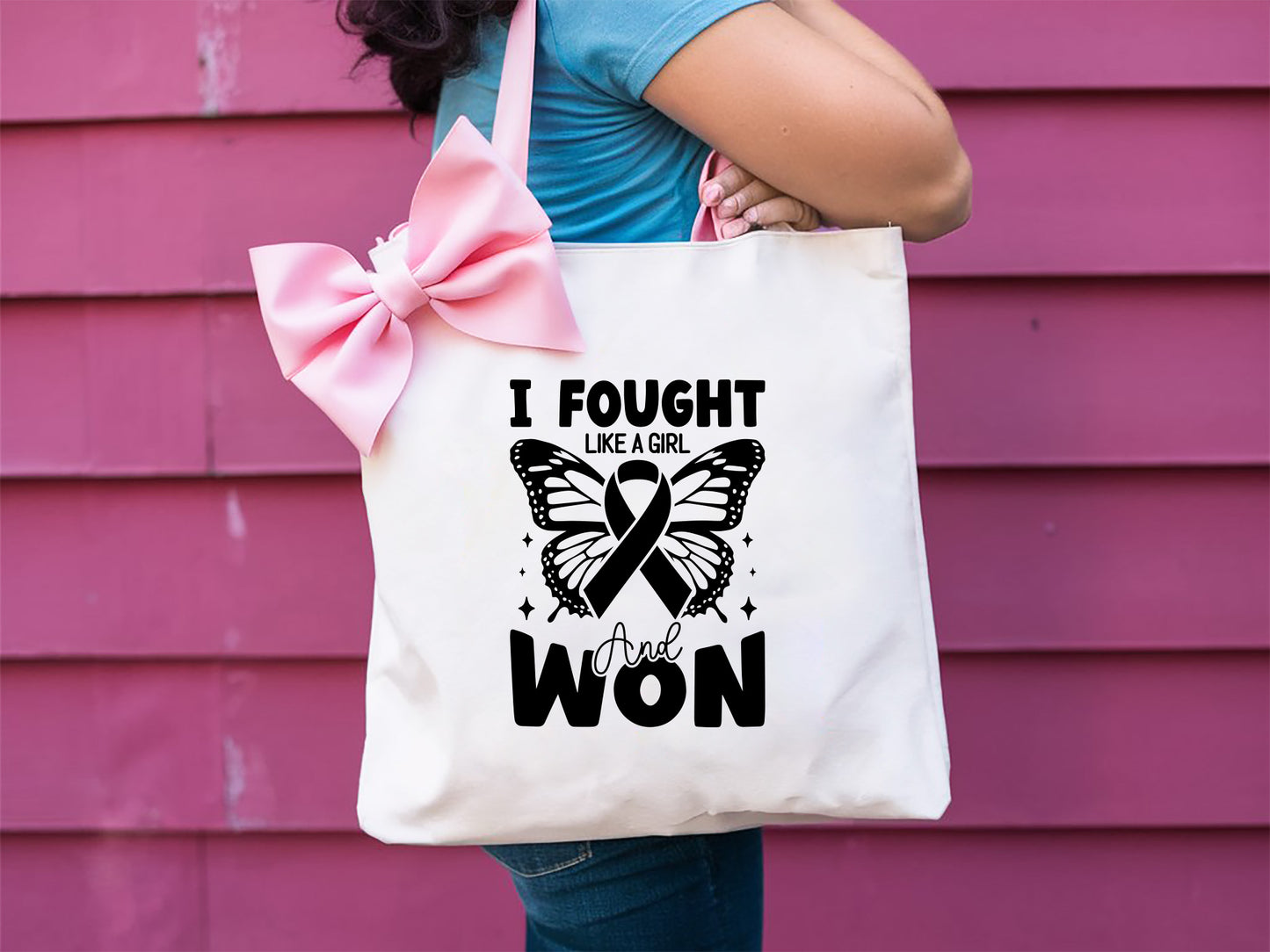 I Fought Like a Girl & Won - Breast Cancer SVG Cut File