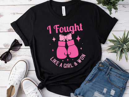 I Fought Like a Girl & Won - Breast Cancer SVG Design