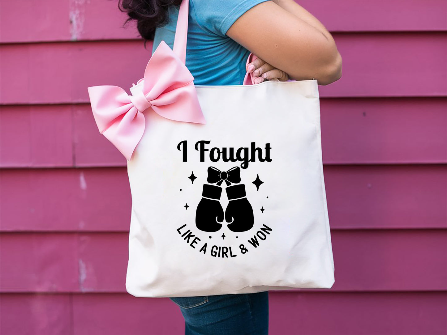 I Fought Like a Girl & Won - Breast Cancer SVG Design