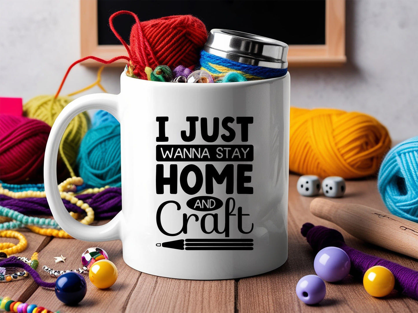 I Just Wanna Stay Home and Craft - Crafting Quote SVG