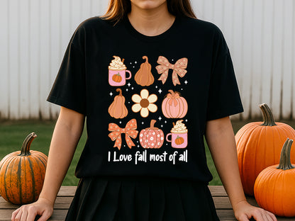 I Love Fall Most of All PNG Coquette Sublimation