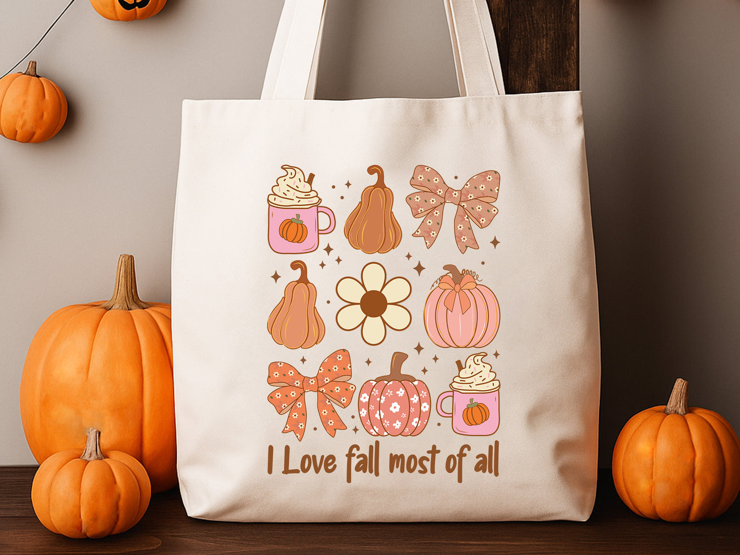 I Love Fall Most of All PNG Coquette Sublimation