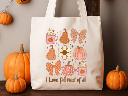 I Love Fall Most of All PNG Coquette Sublimation