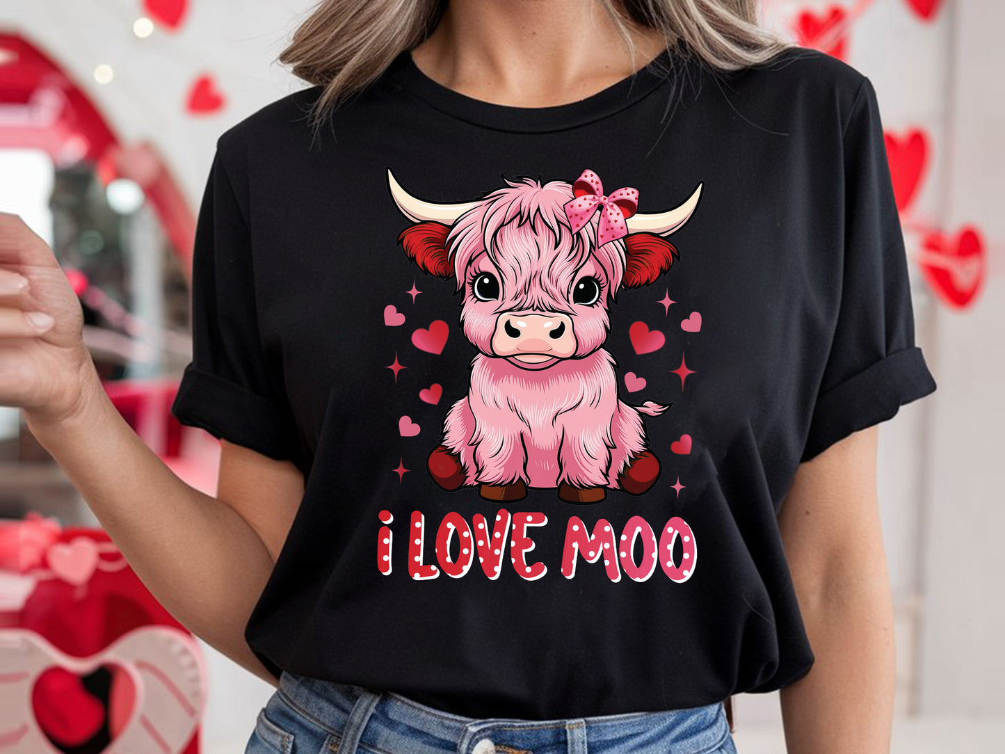 I Love Moo - Valentines Day Coquette Sublimation Design