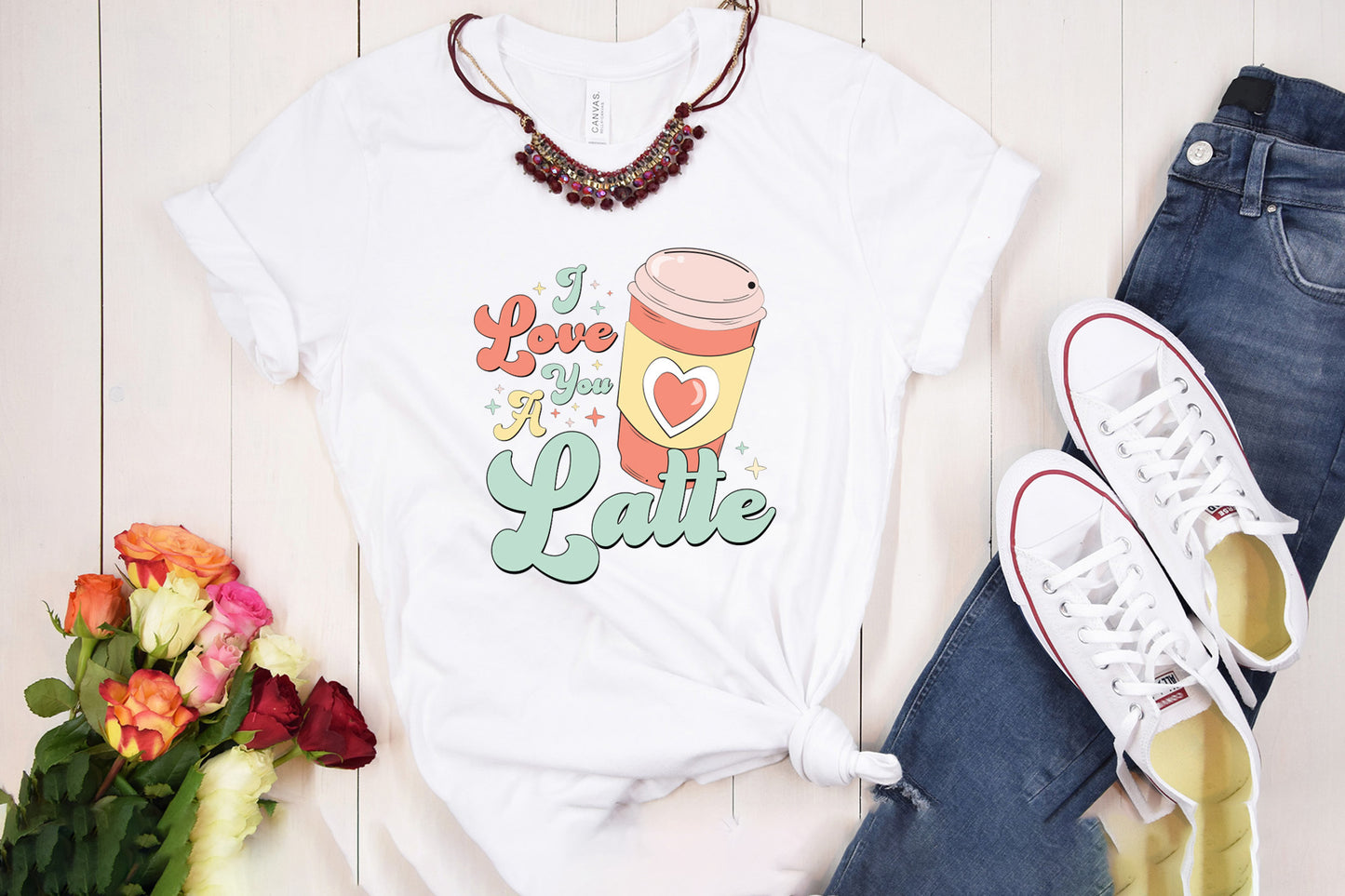 I Love You A Latte - Retro Valentines Sublimation