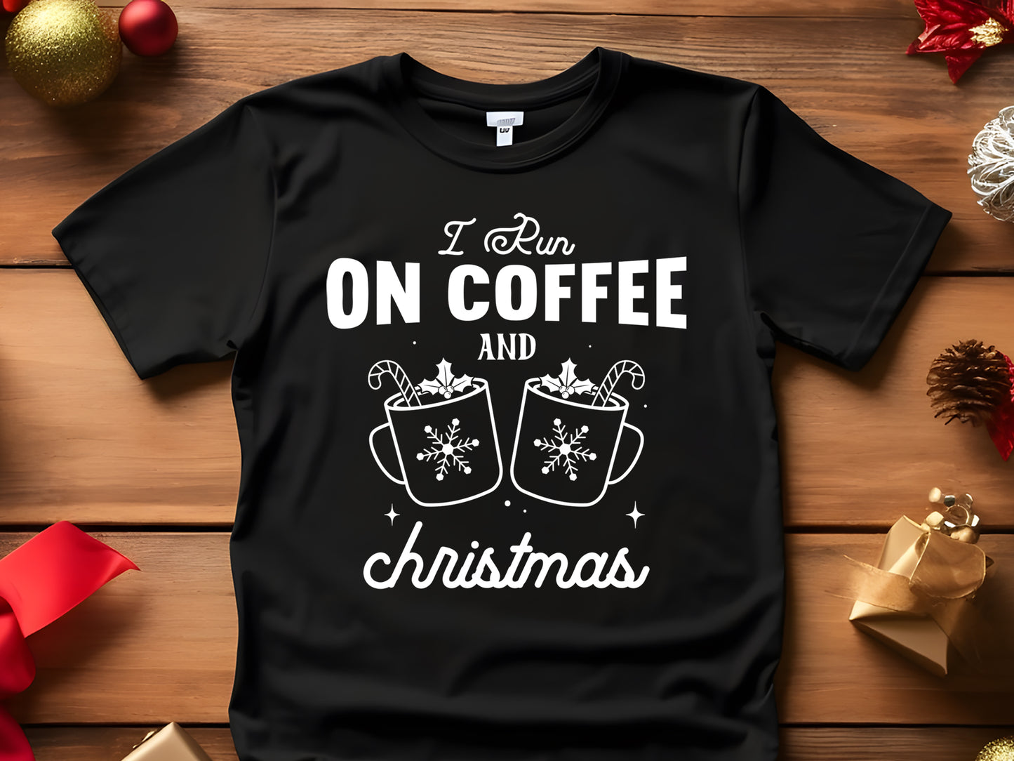 I Run On Coffee And Christmas Cheer Svg Png