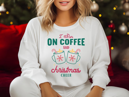 I Run On Coffee And Christmas Cheer Svg Png