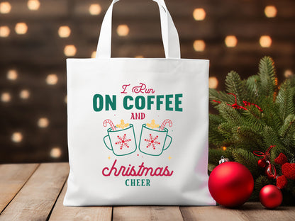 I Run On Coffee And Christmas Cheer Svg Png