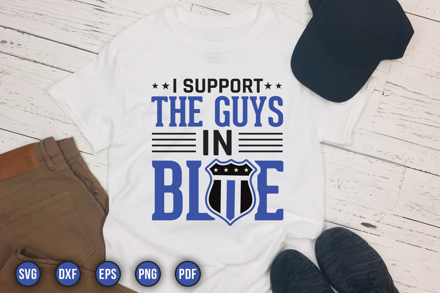 I Support the Guys in Blue, Police SVG Vector