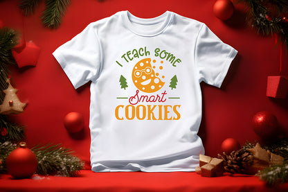 I Teach Some Smart Cookies, Teacher Christmas Shirt SVG