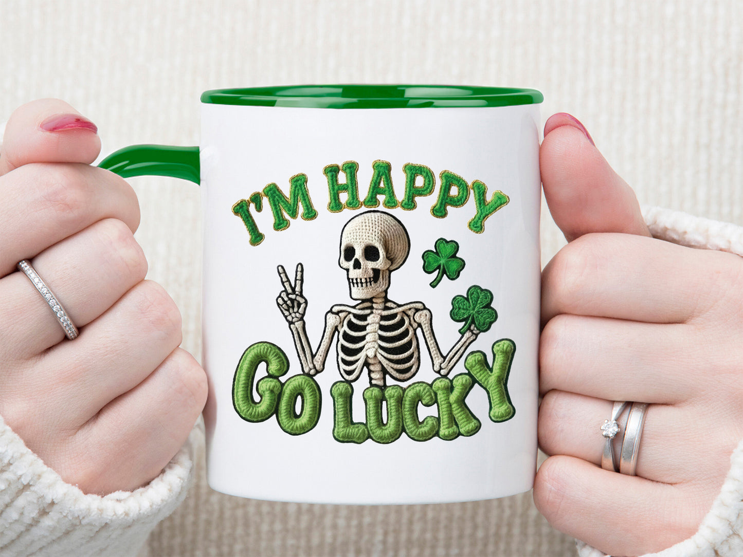 I'm Happy Go Lucky, Faux Yarn Funny St Patrick's Day PNG