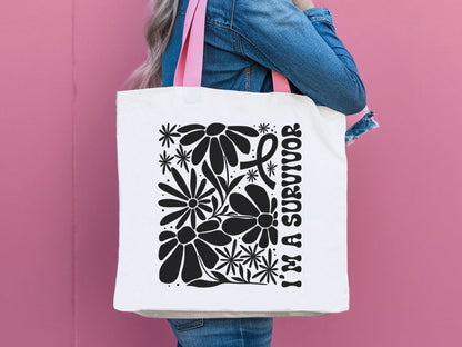 I'm a Survivor, Boho Floral Breast Cancer SVG