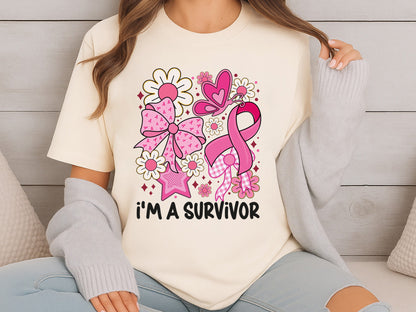 I'm a Survivor, Breast Cancer Preppy Sublimation