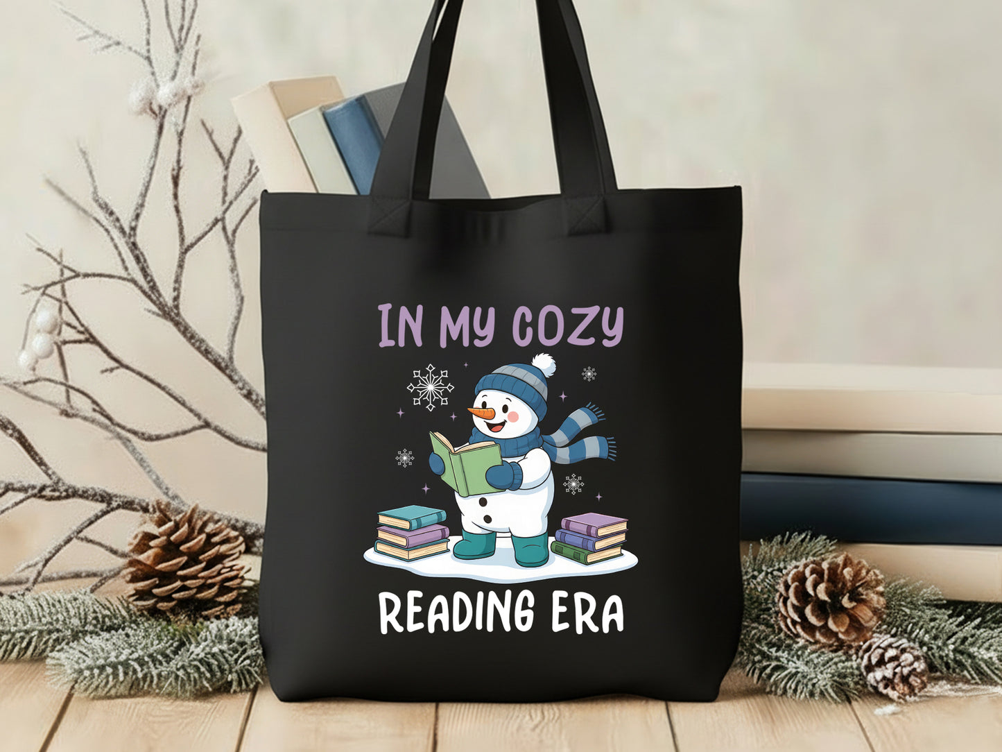 In My Cozy Reading Era, Snowman Bookish Winter Sublimation
