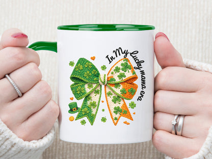 In My Lucky Mama Era, Coquette St Patrick's Day Faux Yarn PNG