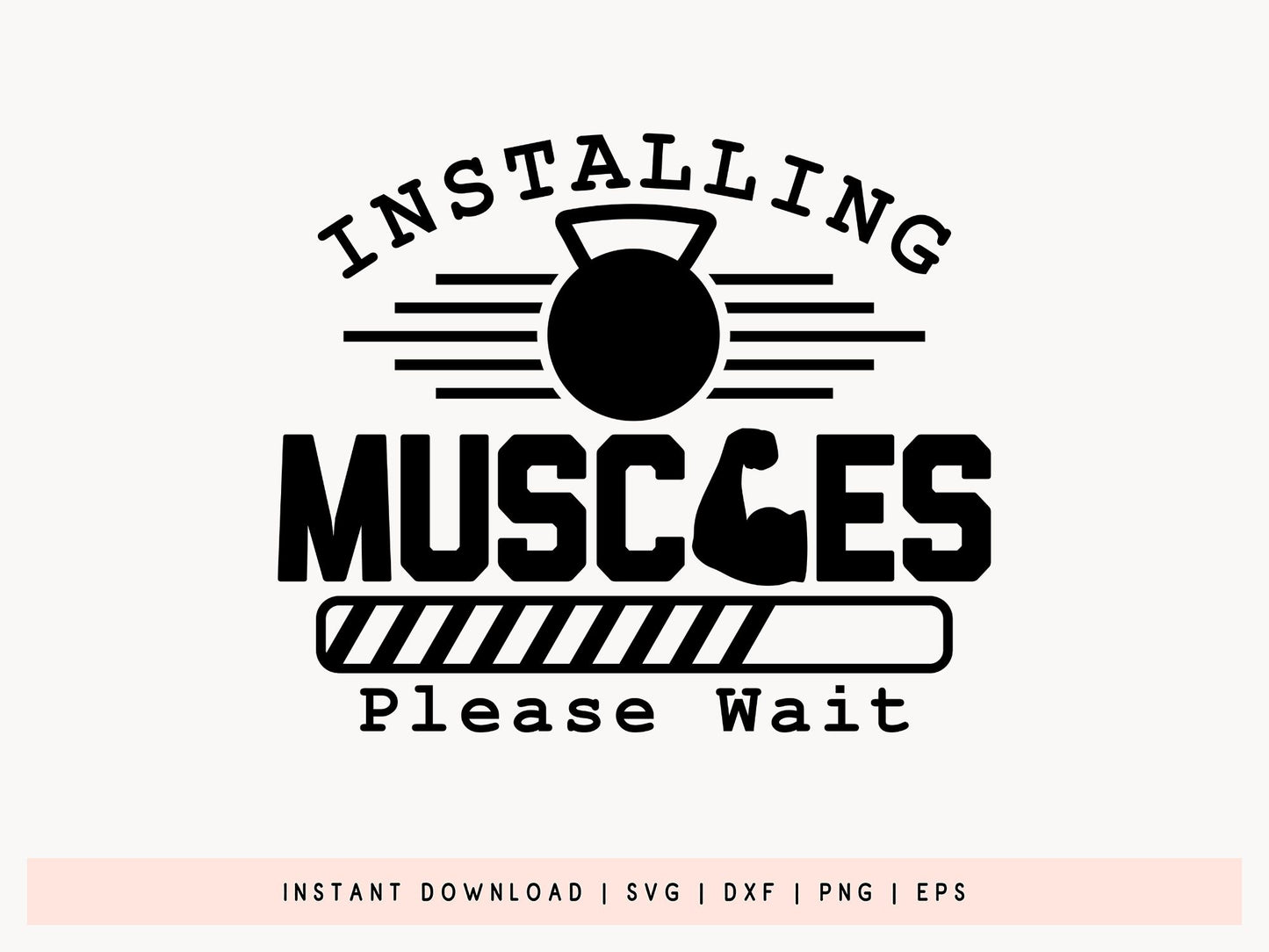 Installing Muscles Please Wait, Workout Vector SVG