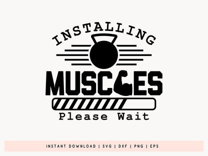 Installing Muscles Please Wait, Workout Vector SVG
