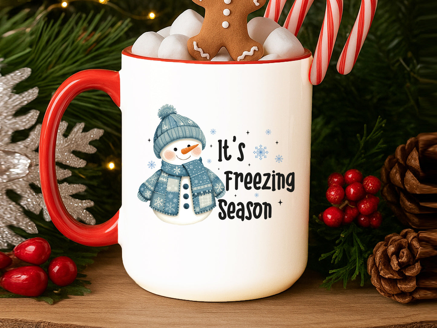 It's Freezing Season, Snowman Christmas PNG