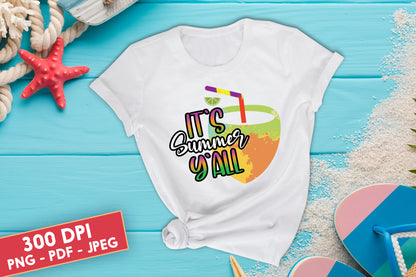 It's Summer Y'all Sublimation Design