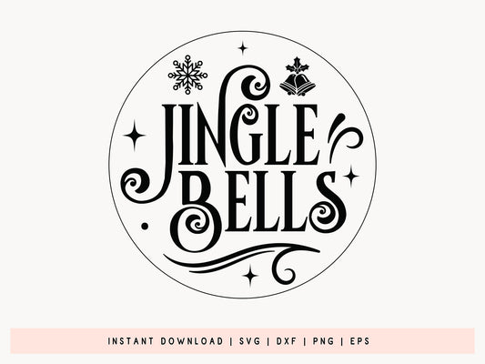 Jingle Bells - Hand Painted Christmas Ornament Svg