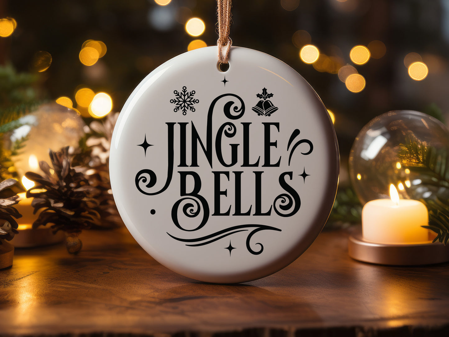 Jingle Bells - Hand Painted Christmas Ornament Svg