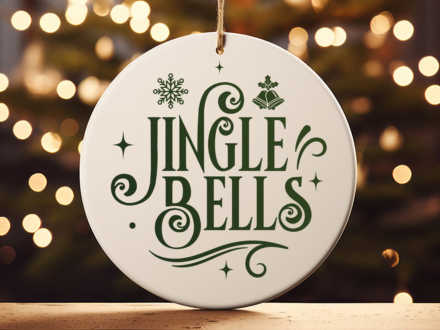 Jingle Bells - Hand Painted Christmas Ornament Svg