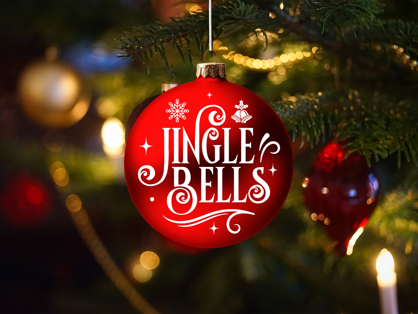 Jingle Bells - Hand Painted Christmas Ornament Svg