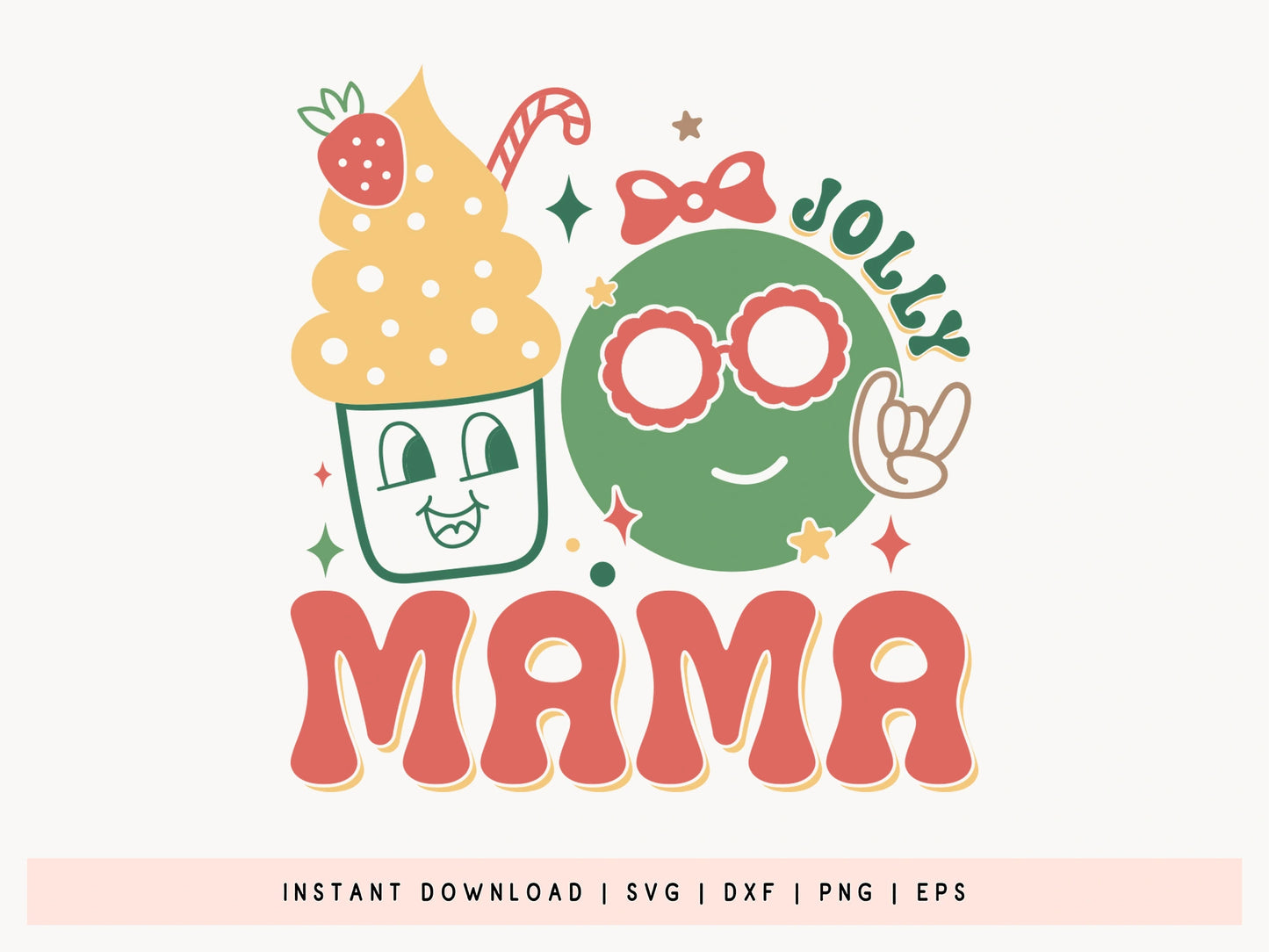 Jolly Mama - Retro Christmas SVG Design