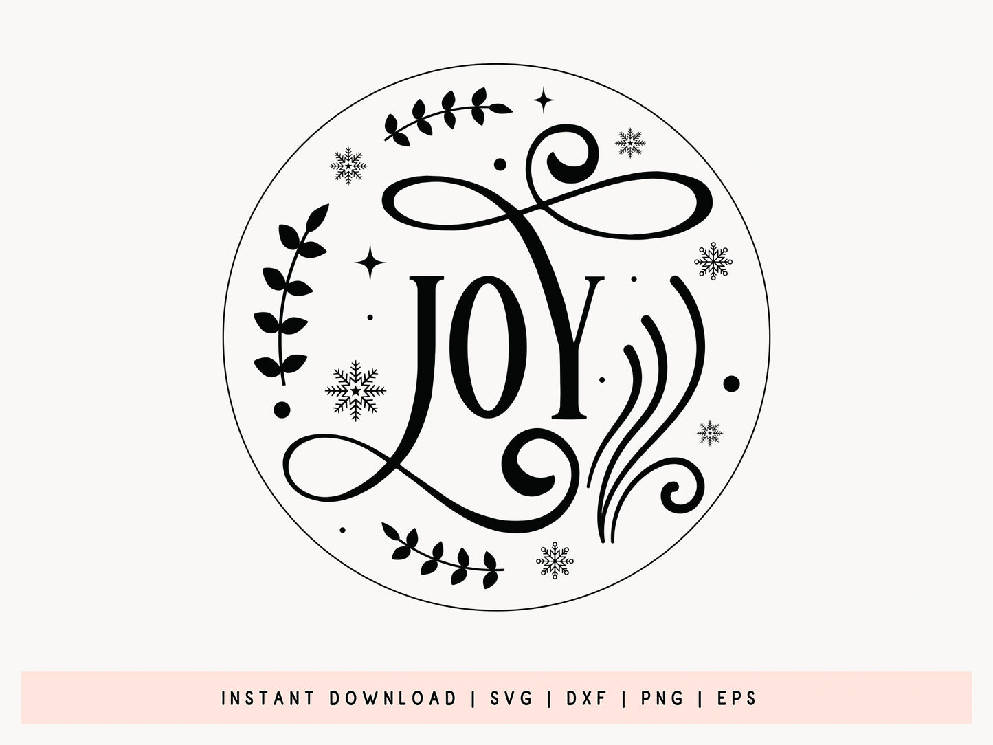 Joy - Christmas Ornament SVG Cut File