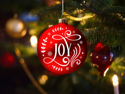 Joy - Christmas Ornament SVG Cut File