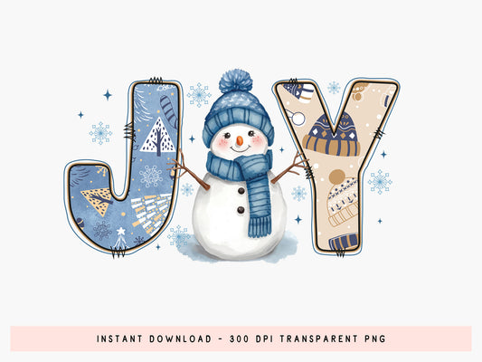 Joy, Christmas Snowman Sublimation Design