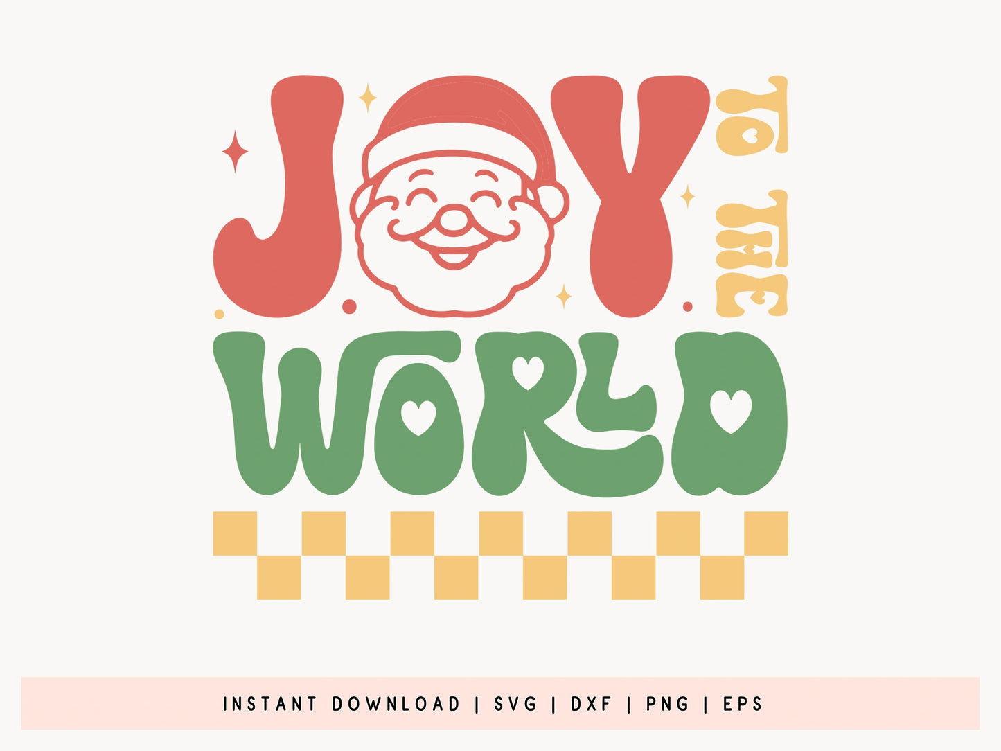 Joy to the World - Retro Christmas SVG File