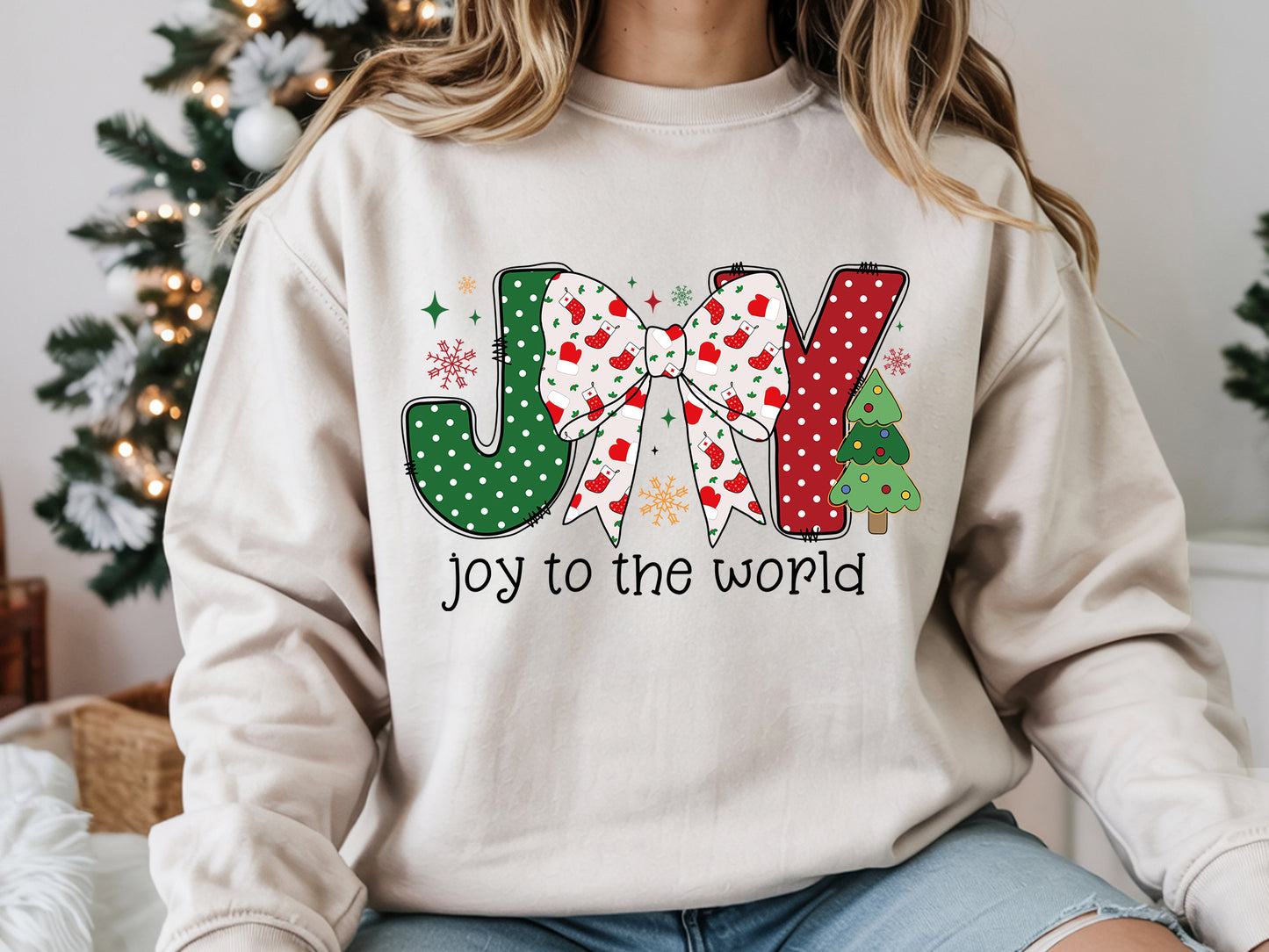 Joy to the World, Coquette Christmas PNG Design