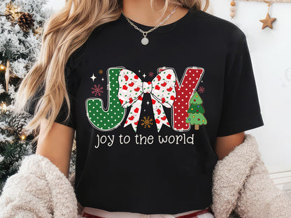 Joy to the World, Coquette Christmas PNG Design