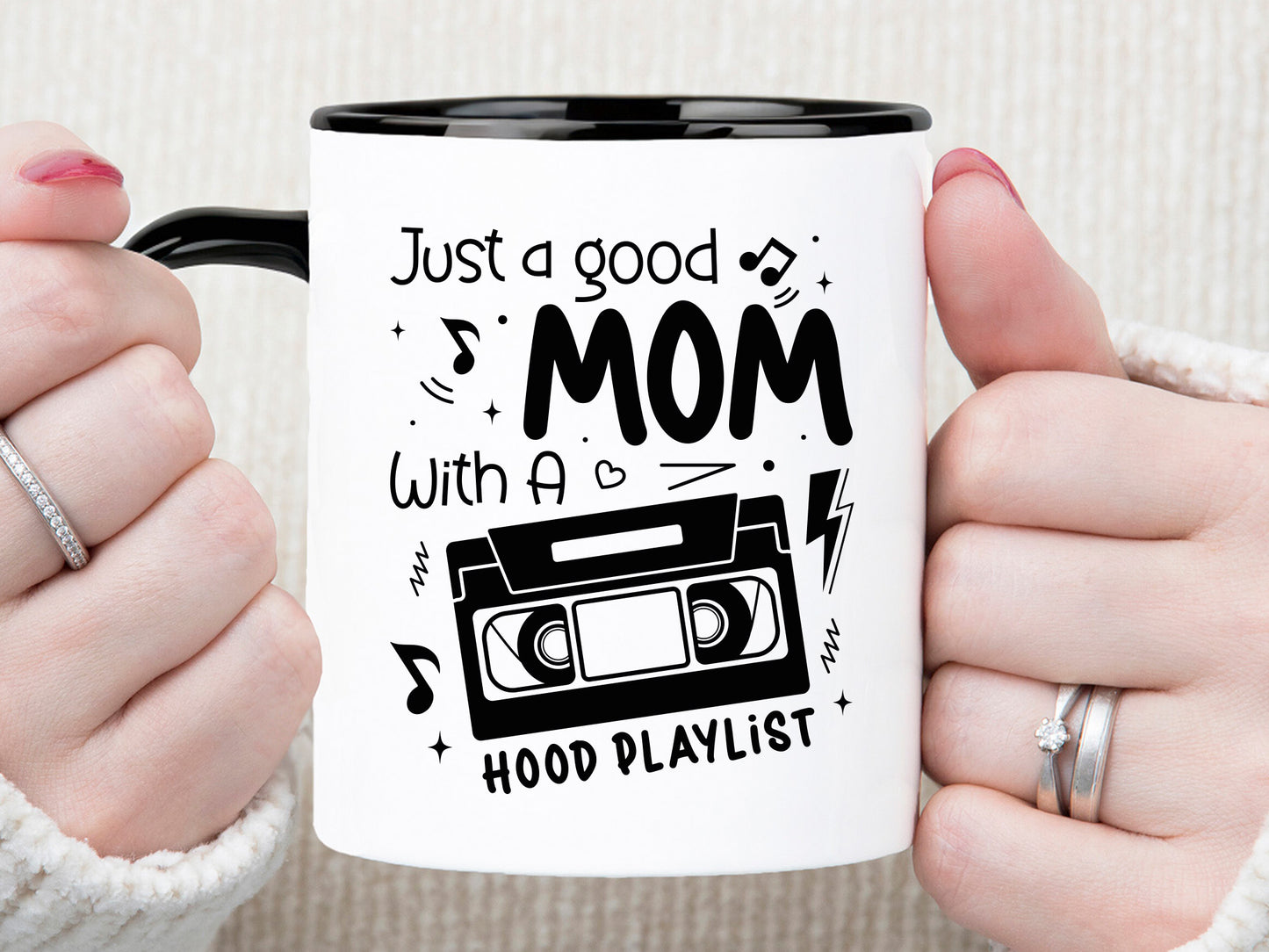 Just A Good Mom With A Hood Playlist SVG Vector