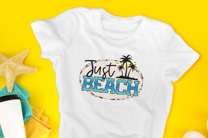 Just Beach Sublimation Design PNG