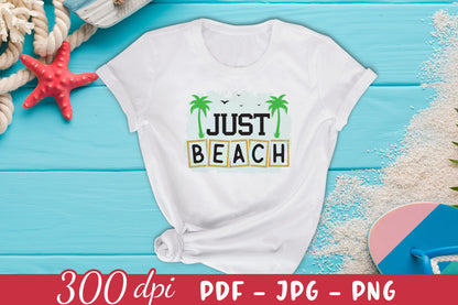 Just Beach Sublimation Print Design