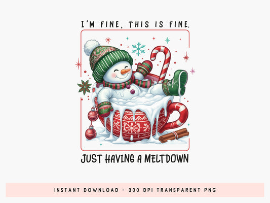 Just Having a Meltdown, Christmas Snowman PNG