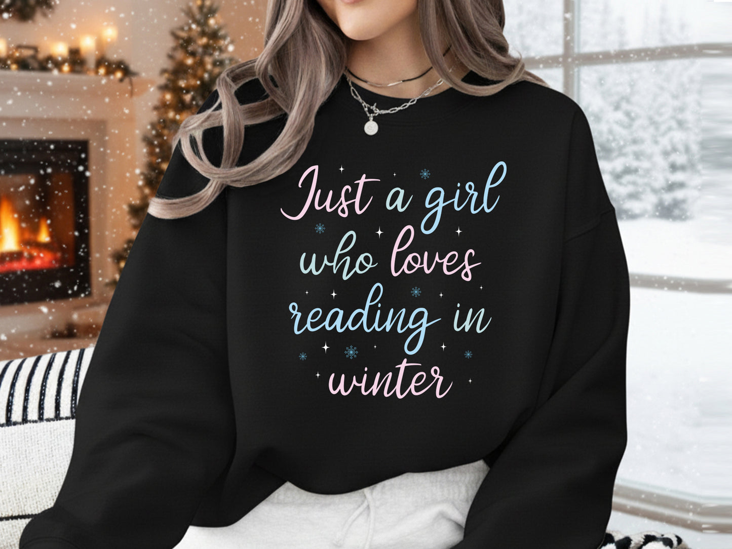 Just a Girl Who Loves Reading in Winter Bookish PNG