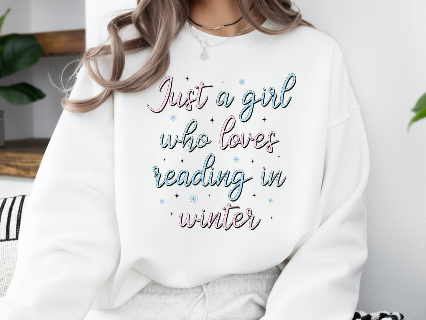 Just a Girl Who Loves Reading in Winter Bookish PNG