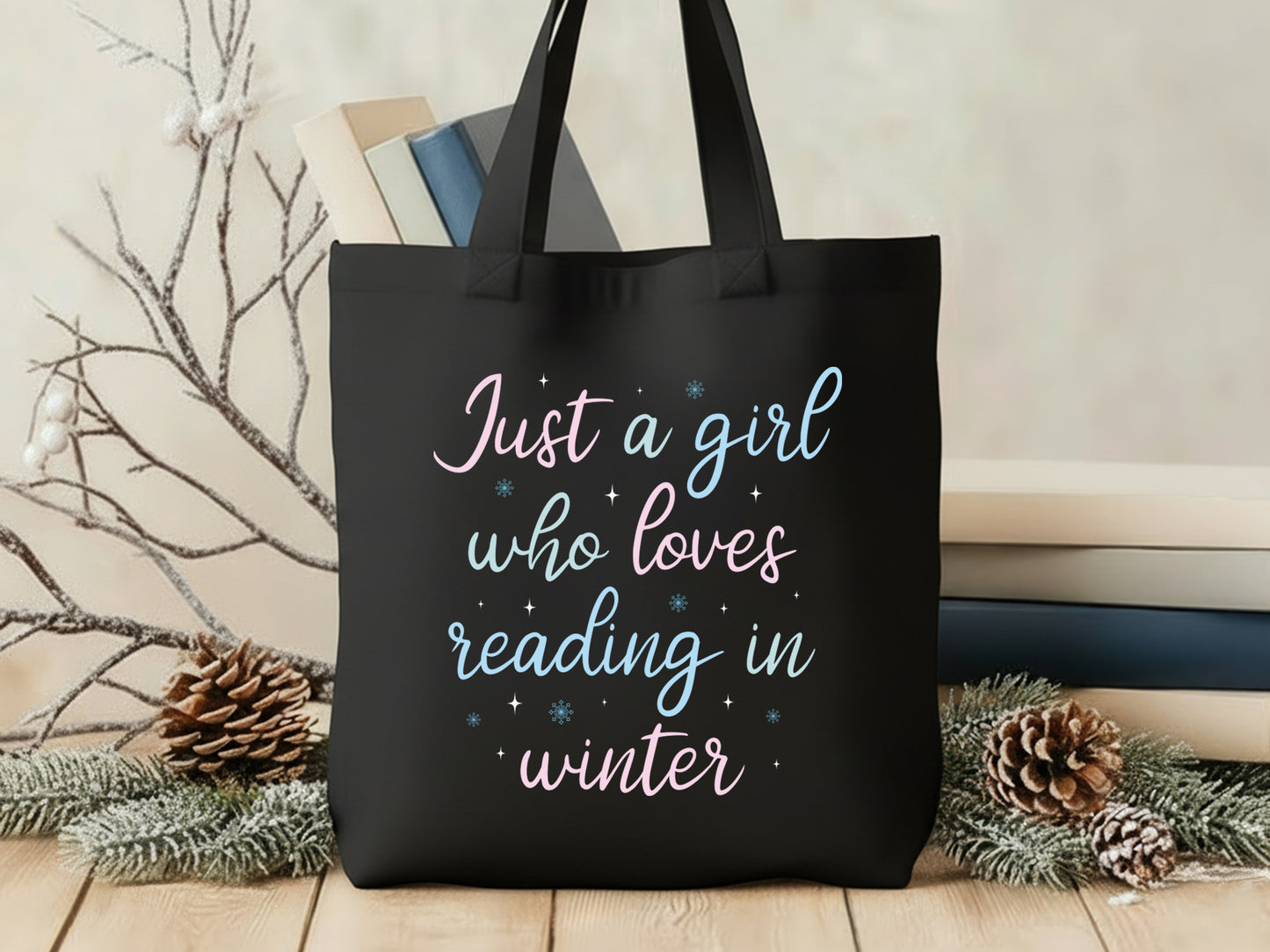 Just a Girl Who Loves Reading in Winter Bookish PNG