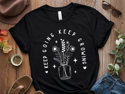 Keep Growing Keep Going - Floral Motivational SVG