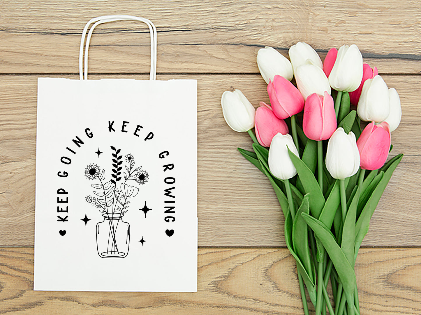 Keep Growing Keep Going - Floral Motivational SVG