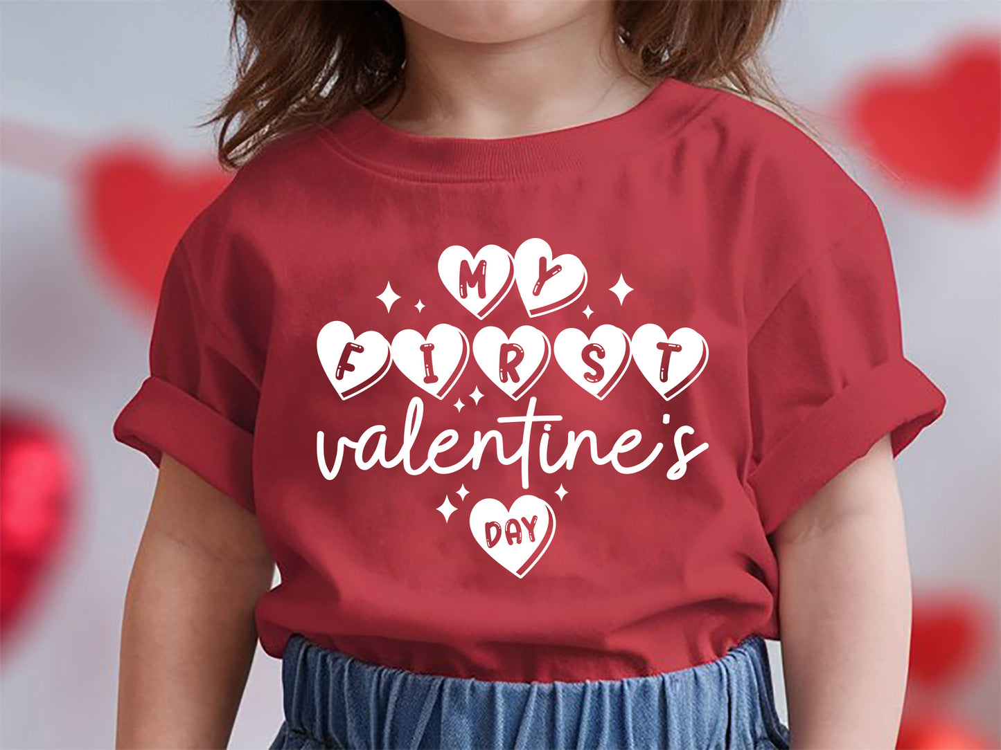 Kids My First Valentine's Day SVG Graphic