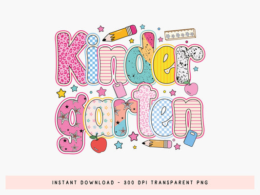 Kindergarten, Preppy Back to School Sublimation