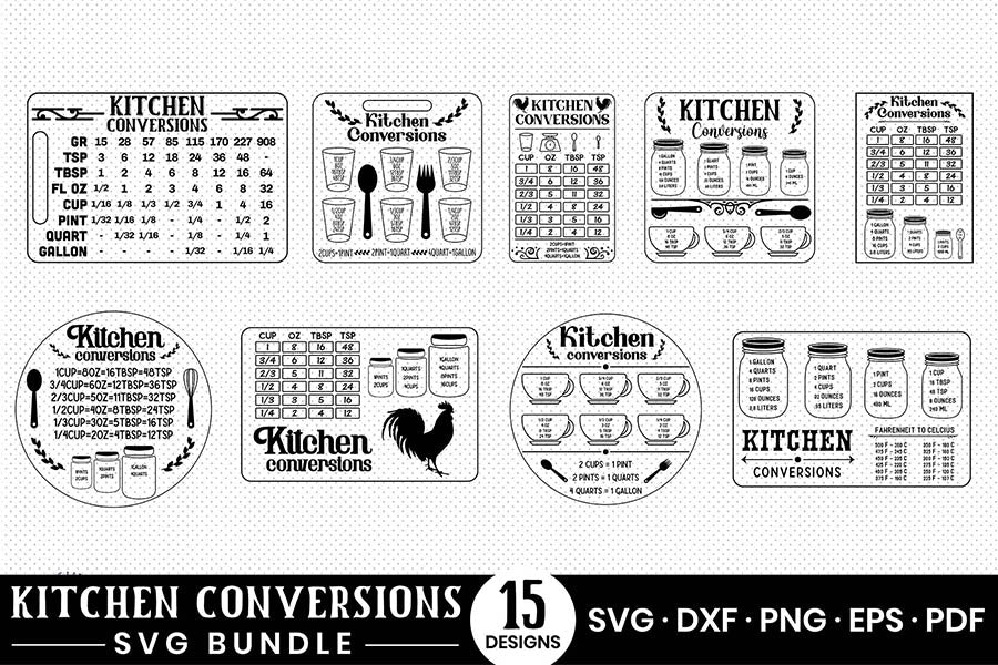 Kitchen Conversion Chart - SVG Bundle