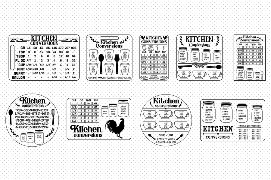 Kitchen Conversion Chart - SVG Bundle